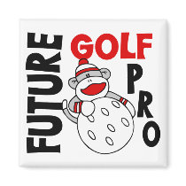 Future Golf Pro Sock Monkey Refrigerator Magnet