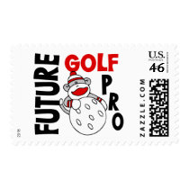 Future Golf Pro Sock Monkey Postage Stamps