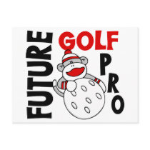 Future Golf Pro Sock Monkey Post Cards