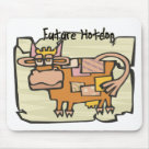 standard_mousepad - Hotdogs come from special cows.  The by-products have to already been built in.  This cow is the perfect example of a future hotdog.  Mmmm  hotdogs....: Sizes 