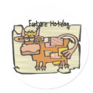 round_sticker - Hotdogs come from special cows.  The by-products have to already been built in.  This cow is the perfect example of a future hotdog.  Mmmm  hotdogs....: Sizes 