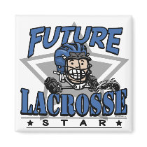 Future Lacrosse Star Blue Helmet Refrigerator Magnets