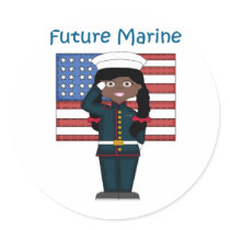 Future Marine Girl African American stickers by redwhiteandblue Future Marine Girl African American stickers