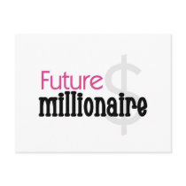 Future Millionaire - Pink Tshirts and Gifts Post Cards