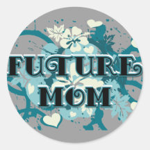 Future Mom - Hearts and Flowers Sticker