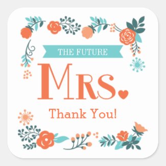 Future Mrs. Floral Bridal Shower Favor Sticker