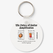 Future Of Guitar Amplification on White keychains by audiocloth Future Of Guitar Amplification on White keychains
