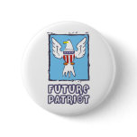 Future Patriot with American flag and eagle Button