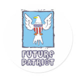 Future Patriot with American flag and eagle Round Stickers