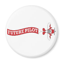 Future Pilot - Plane with Banner Refrigerator Magnet