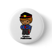 Future Policeman - Boy Pinback Buttons
