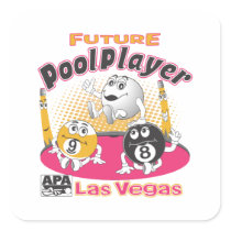 Future Pool Player - Pink Square Stickers