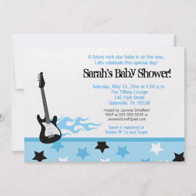 Future Rocker Baby Shower Invitation (Blue)