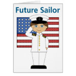 Future Sailor Boy Dark Hair Greeting Cards