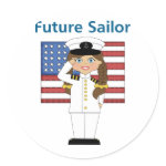 Future Sailor Girl Dark Hair Sticker