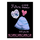 Future Sister-in-Law  Bridesmaid  Blue Dress Heart cards