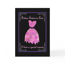 Future Sister-in-Law Bridesmaid Invite Pink Gown Greeting Card
