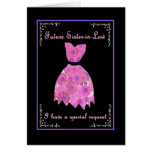 Future Sister-in-Law Bridesmaid Invite Pink Gown Greeting Card