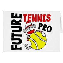 Future Tennis Pro Sock Monkey Greeting Card
