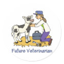 Future Vet - Girl with Cow stickers by designsbydandy Future Vet - Girl with Cow stickers