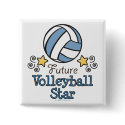 Future Volleyball Star Button by SportyTeesGifts Future Volleyball Star Button