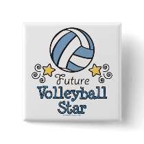 Future Volleyball Star Button by SportyTeesGifts Future Volleyball Star Button