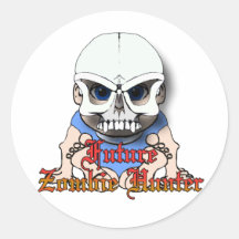 Future Zombie hunter Round Sticker