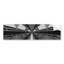 Futuristic black and gray circle design bumper sticker