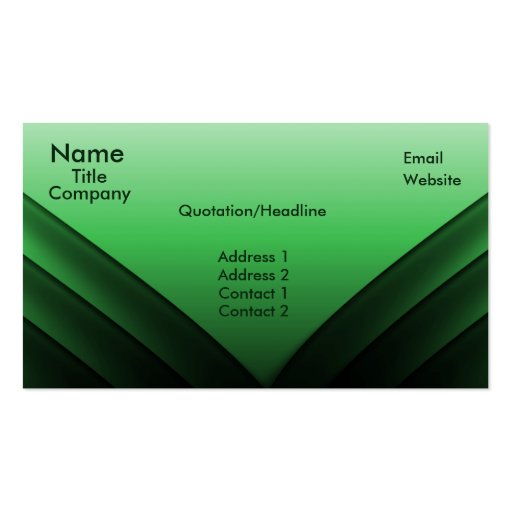 Futuristic Business Card, Green (front side)