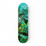 Futuristic City Monkey King cyan yellow lime Skateboard Decks