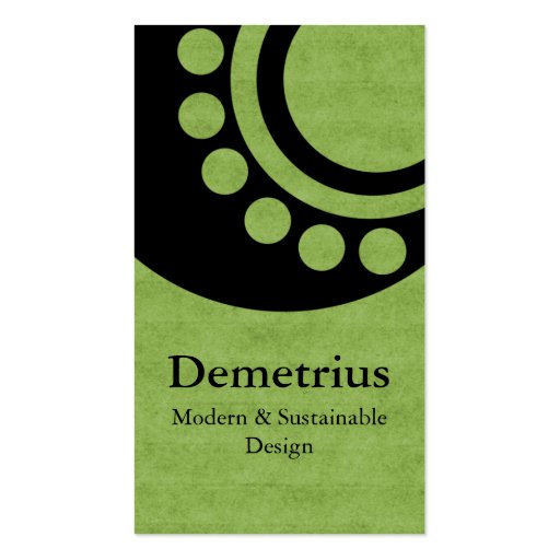 Futuristic Dimensions Business Card, Green (front side)