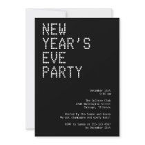 Futuristic modern NYE new year eve party holiday invitations