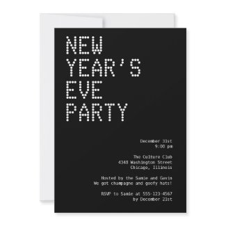 Futuristic modern NYE new year eve party holiday invitation