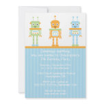 Futuristic robot boy's birthday party invitation