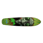 Futuristic sasquatch in the city custom skate board