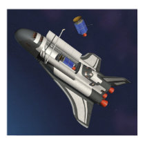Futuristic Space Shuttle & Satellite posters by cornishman Futuristic Space Shuttle & Satellite posters