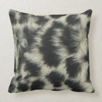 Fuzzy B&W throw pillow