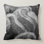 Fuzzy Black and White Throw Pillow