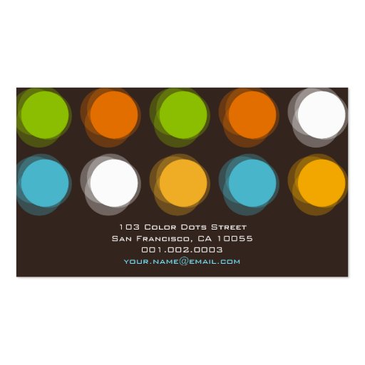 Fuzzy Blur Color Dots Retro Pop Fun Profile Card Business Card (back side)
