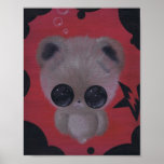 fuzzy bubble bear art print