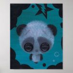 fuzzy bubble panda art print