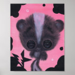 fuzzy bubble skunk art print