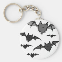 Fuzzy Grey Bats Key Chains