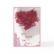 Fuzzy Heart - Valentine's Day Yarn Greeting cards by millyandnans Fuzzy Heart - Valentine's Day Yarn Greeting cards