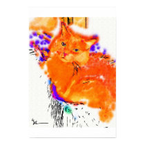 Fuzzy Orange Cat posters