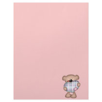 fuzzy plaid  heart love bear letterhead