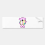 fuzzy purple stripes heart love bear bumper stickers