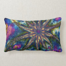 Fuzzy Star Colorful Retro Art Pillow