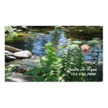G010 BIZ - Painted Water Lily in Koi Pond Business Card