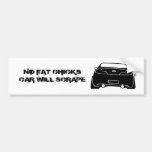 g35 black, NO FAT CHICKS CAR WILL SCRAPE Bumper Stickers